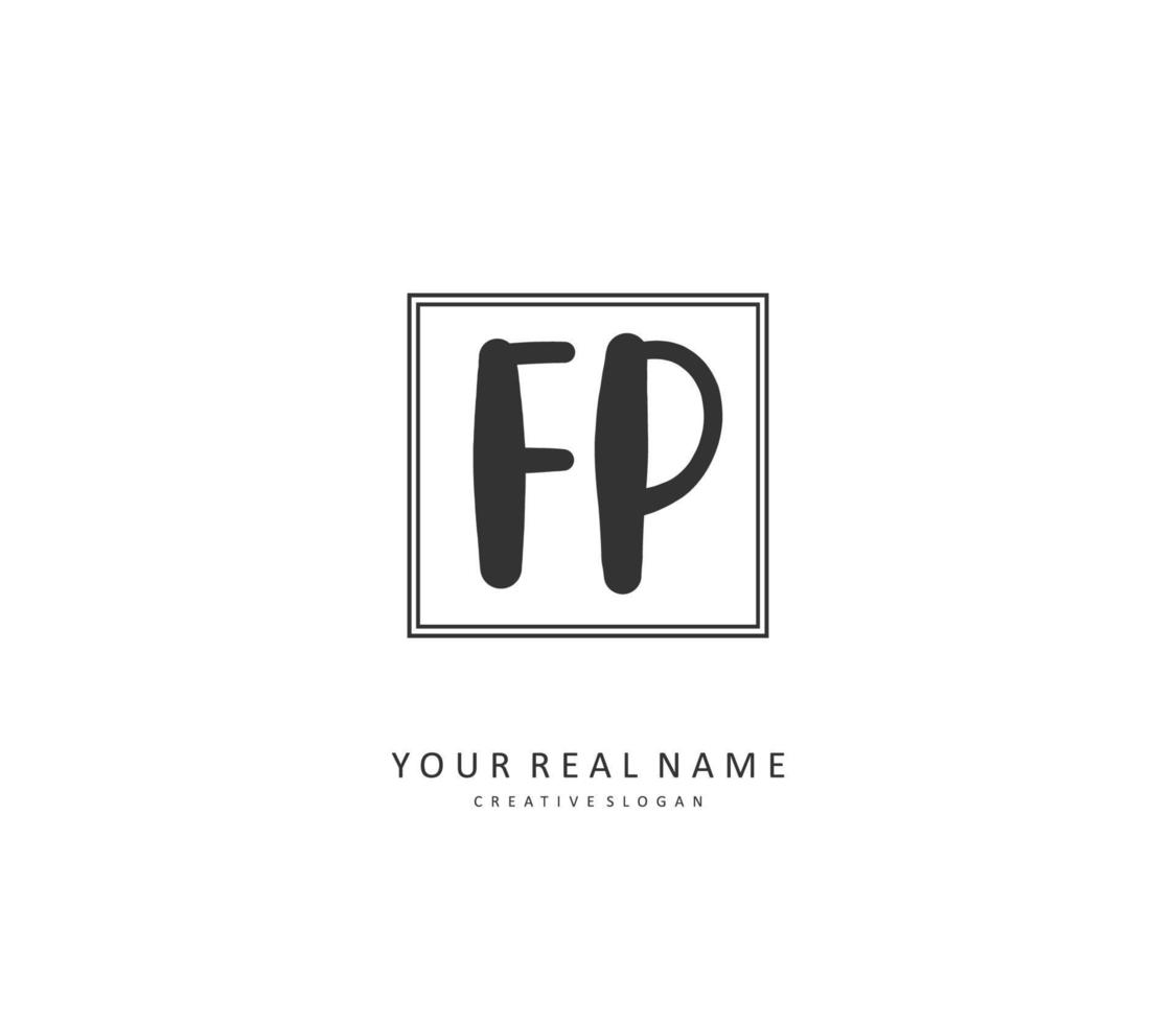 FP Initial letter handwriting and  signature logo. A concept handwriting initial logo with template element. vector