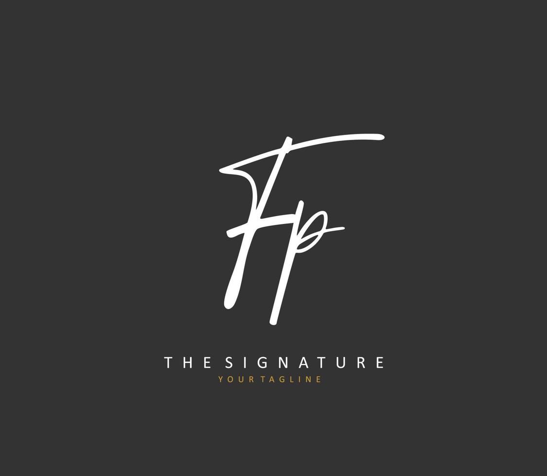 FP Initial letter handwriting and  signature logo. A concept handwriting initial logo with template element. vector