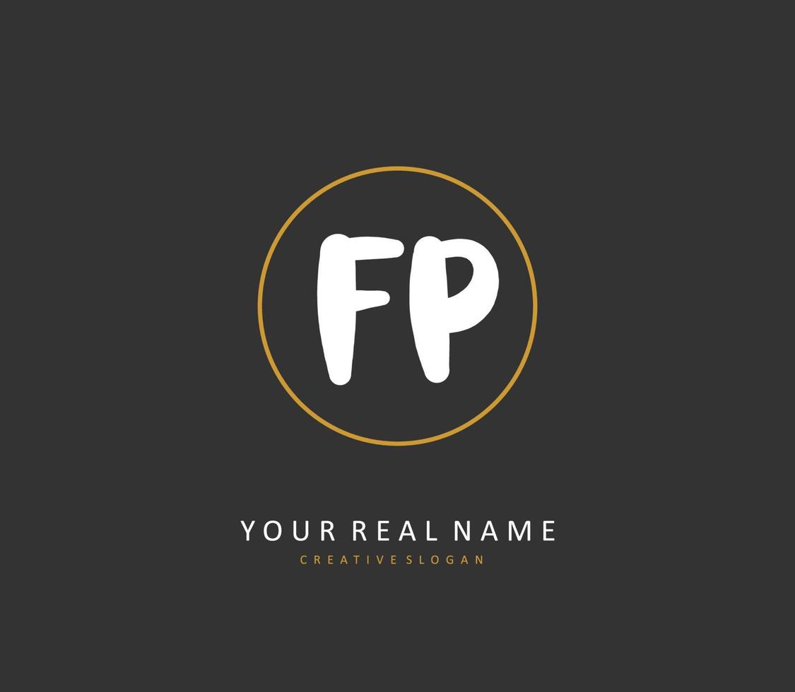 FP Initial letter handwriting and  signature logo. A concept handwriting initial logo with template element. vector