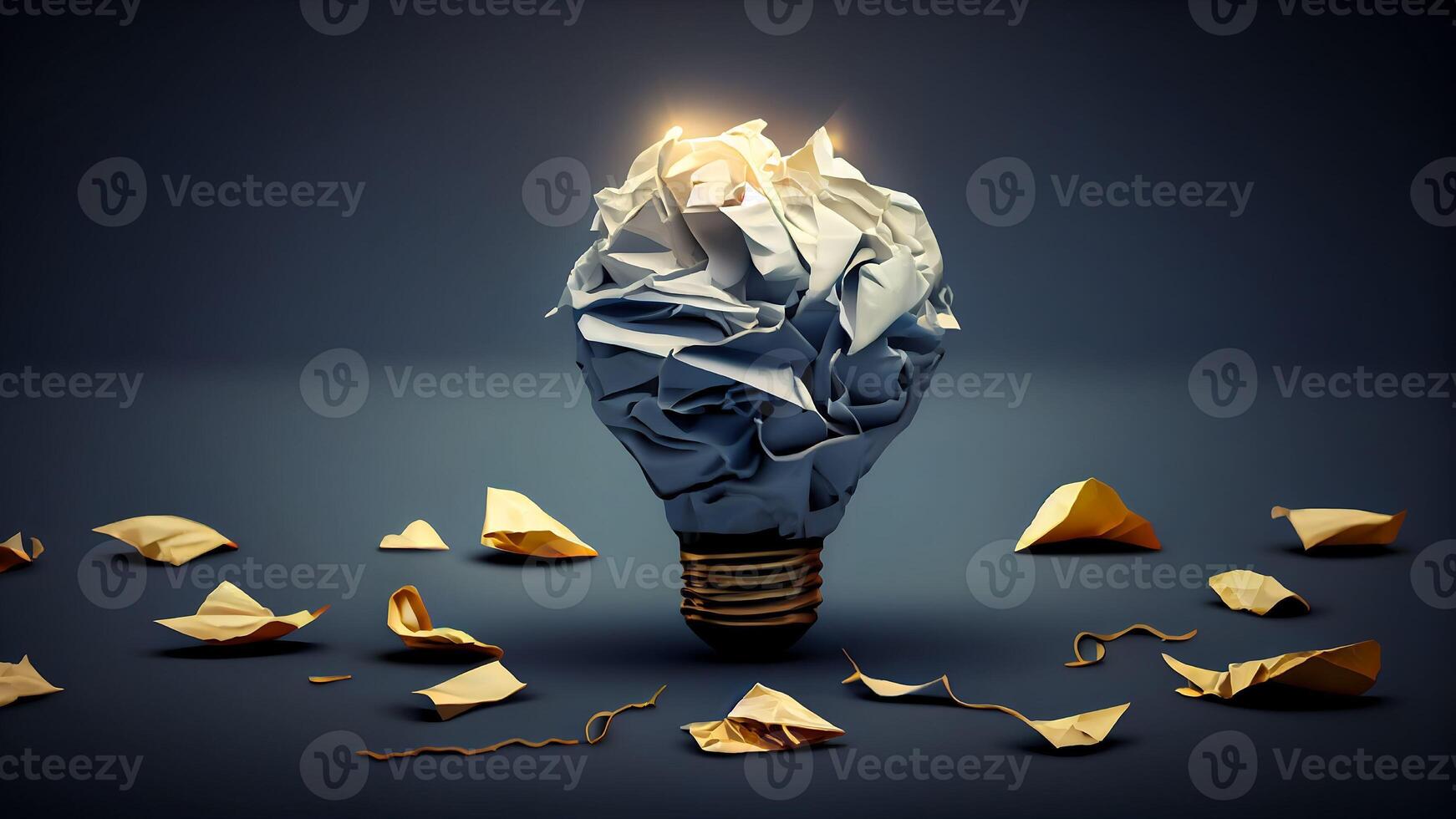Concept of idea and innovation with paper ball. Creative idea and innovation with photo