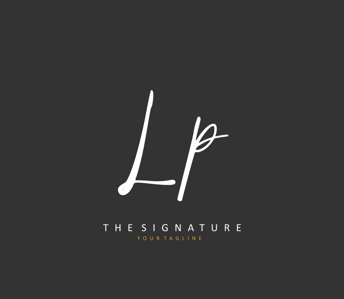 LP Initial letter handwriting and  signature logo. A concept handwriting initial logo with template element. vector