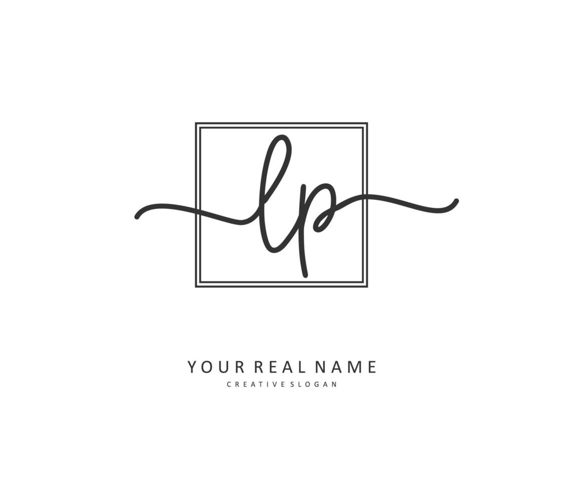 LP Initial letter handwriting and  signature logo. A concept handwriting initial logo with template element. vector