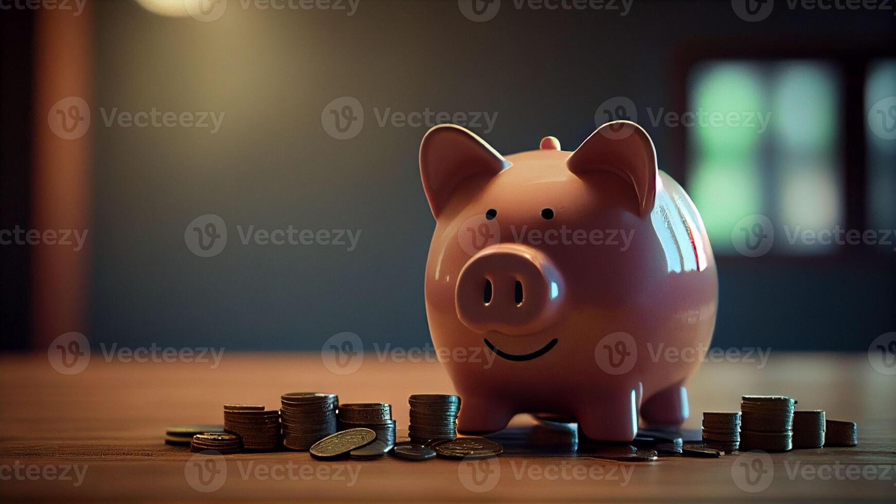 piggy bank with coin. . photo