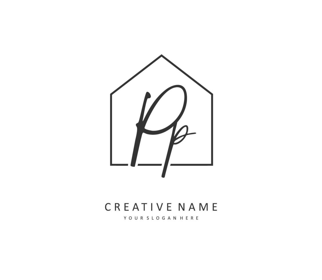 PP Initial letter handwriting and  signature logo. A concept handwriting initial logo with template element. vector