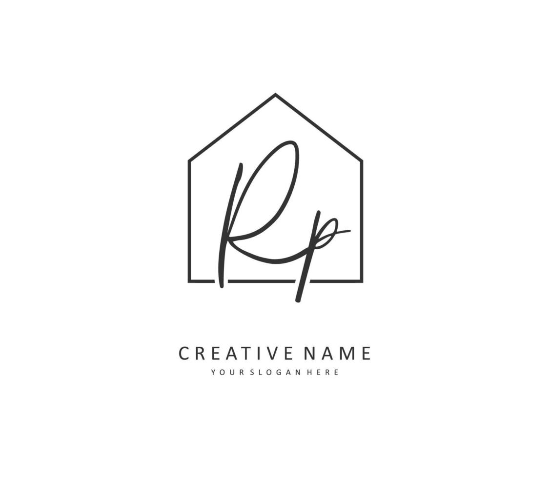 RP Initial letter handwriting and  signature logo. A concept handwriting initial logo with template element. vector
