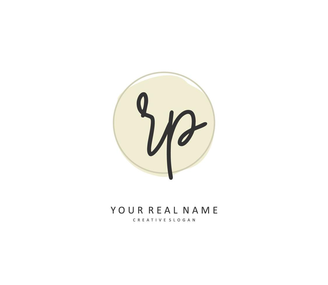 RP Initial letter handwriting and  signature logo. A concept handwriting initial logo with template element. vector