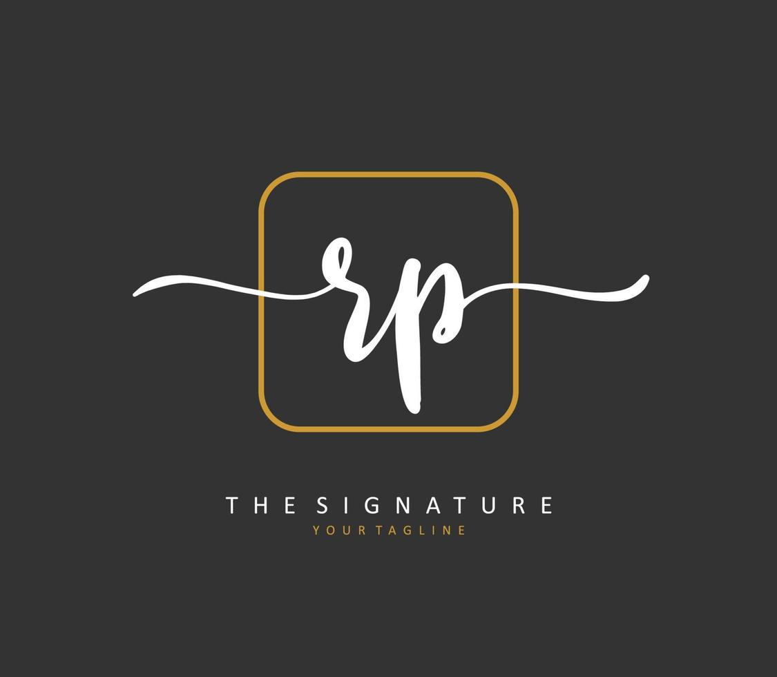 RP Initial letter handwriting and  signature logo. A concept handwriting initial logo with template element. vector