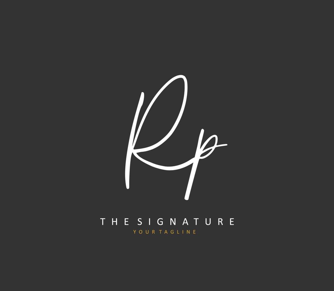 RP Initial letter handwriting and  signature logo. A concept handwriting initial logo with template element. vector