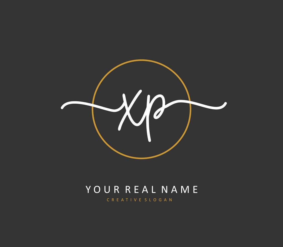 XP Initial letter handwriting and  signature logo. A concept handwriting initial logo with template element. vector