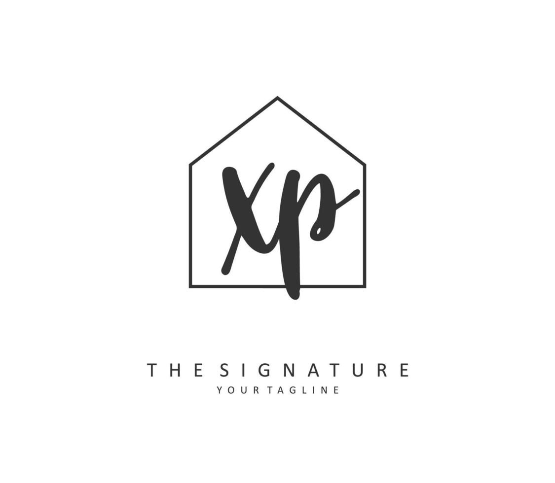 XP Initial letter handwriting and  signature logo. A concept handwriting initial logo with template element. vector