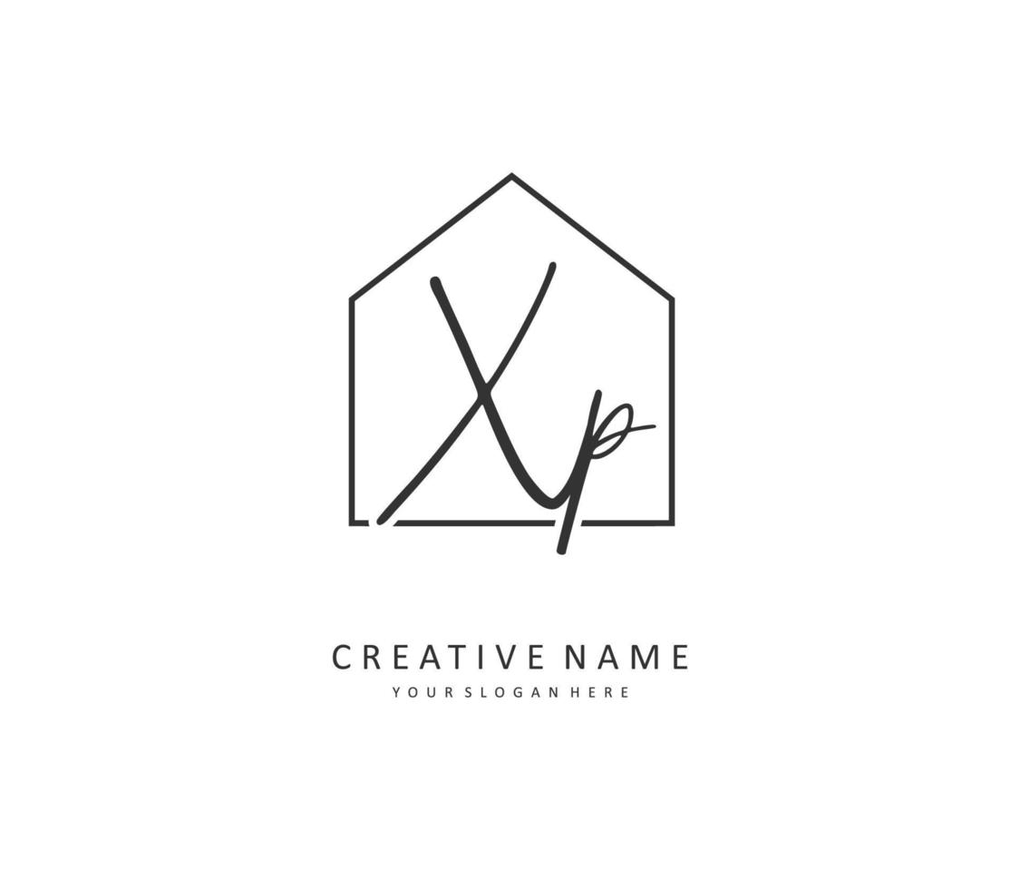 XP Initial letter handwriting and  signature logo. A concept handwriting initial logo with template element. vector