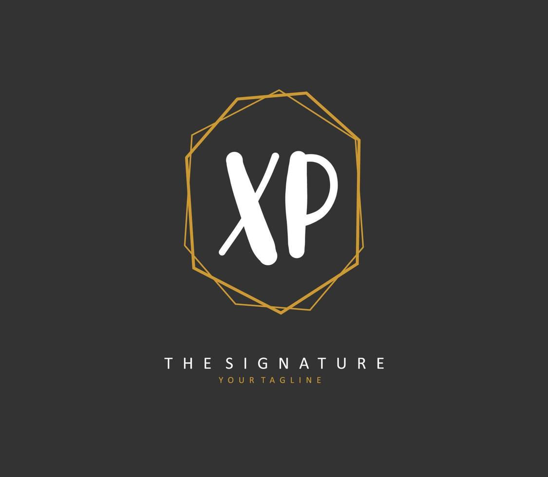 XP Initial letter handwriting and  signature logo. A concept handwriting initial logo with template element. vector