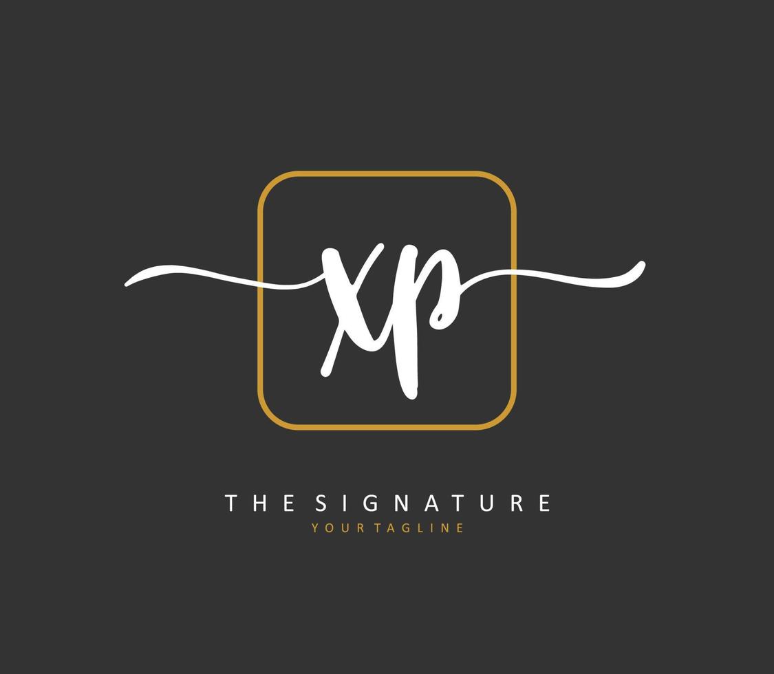 XP Initial letter handwriting and  signature logo. A concept handwriting initial logo with template element. vector