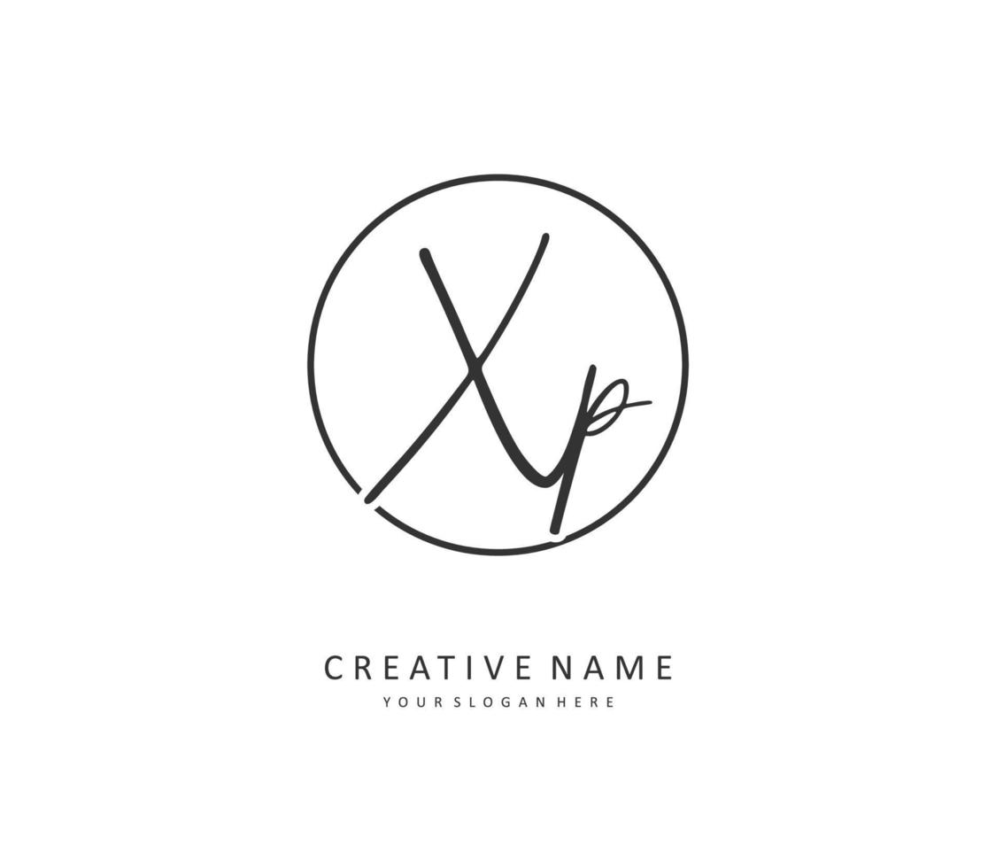 XP Initial letter handwriting and  signature logo. A concept handwriting initial logo with template element. vector