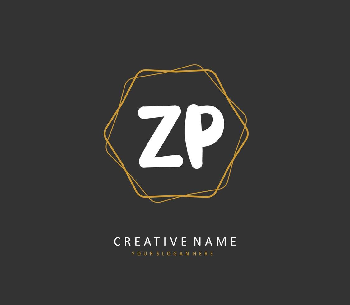 zp inicial letra escritura y firma logo. un concepto escritura inicial logo con modelo elemento. vector