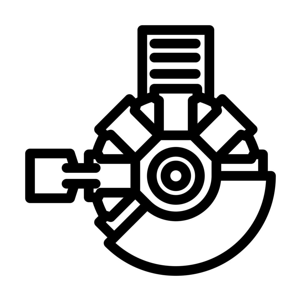 cobre horno de fundición emitir ánodos línea icono vector ilustración