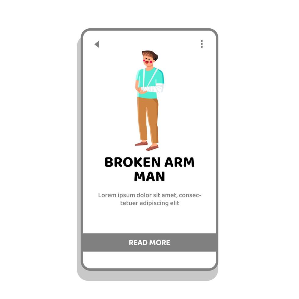 broken arm man vector