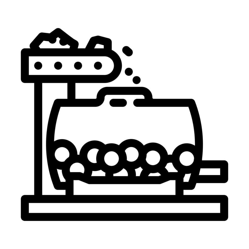 sulfide ore processing copper line icon vector illustration