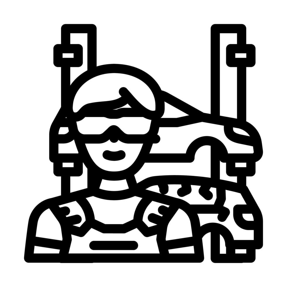 automotor cuerpo y vaso reparador línea icono vector ilustración
