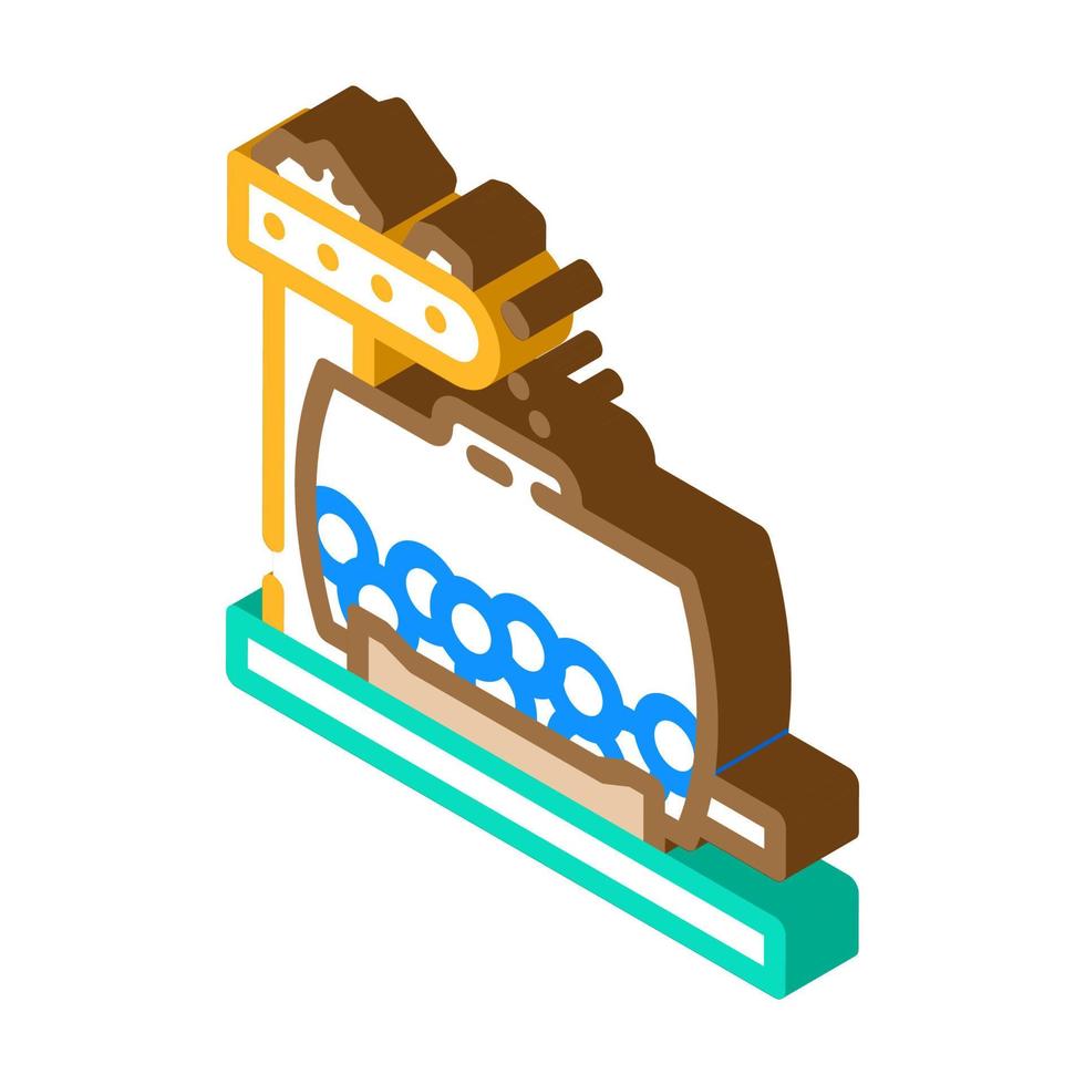 sulfide ore processing copper isometric icon vector illustration