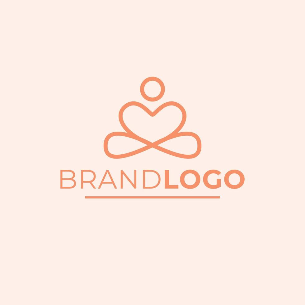 Yoga position brand logo design. Modern yogi logotype. Meditation logo template. vector