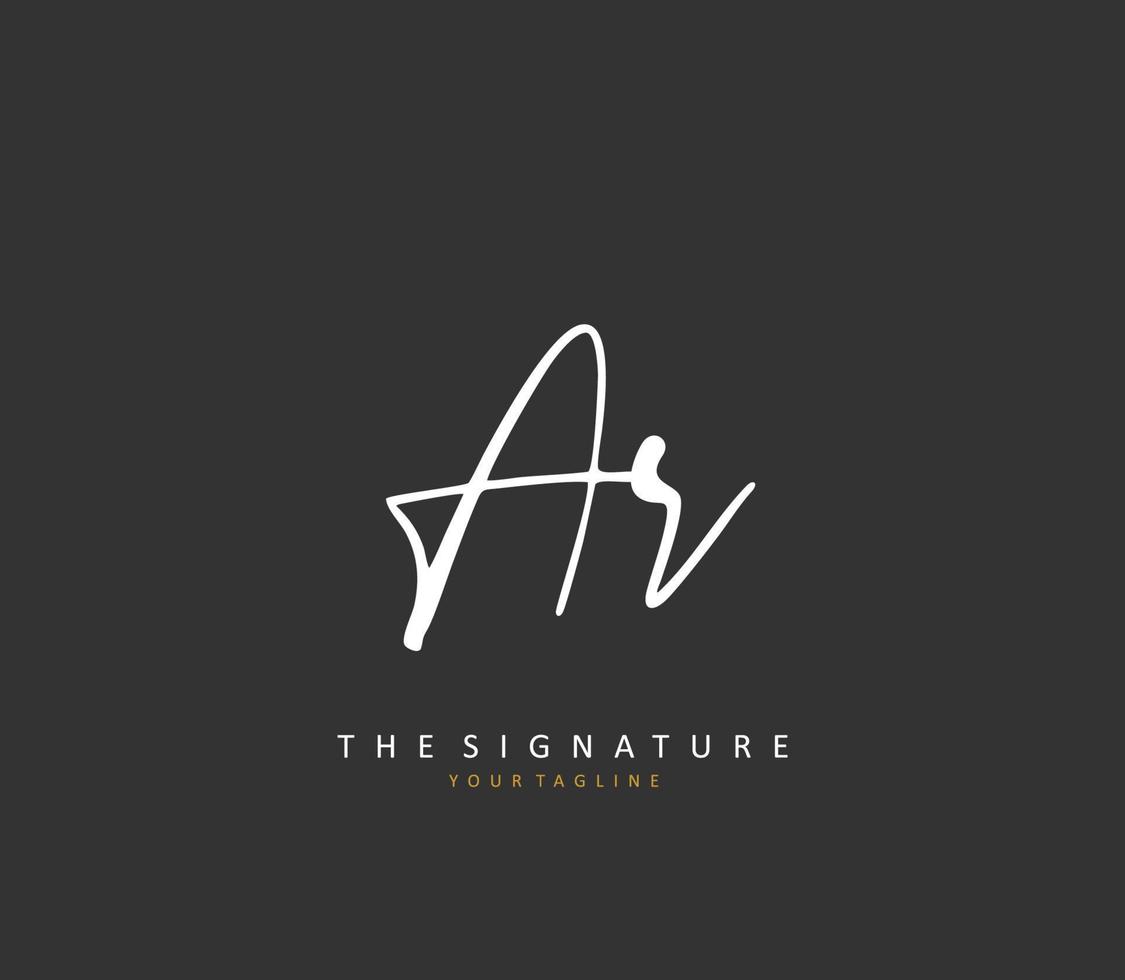 AR Initial letter handwriting and  signature logo. A concept handwriting initial logo with template element. vector