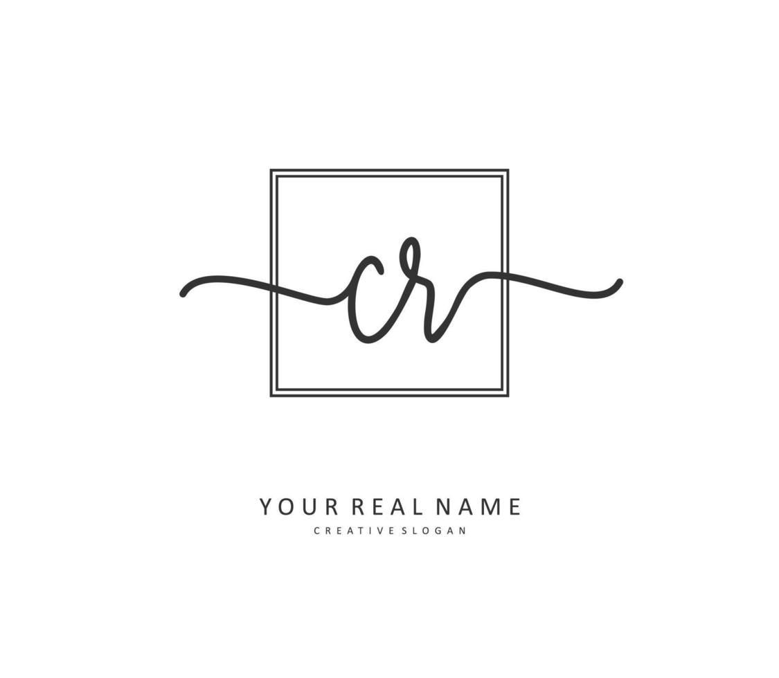 CR Initial letter handwriting and  signature logo. A concept handwriting initial logo with template element. vector