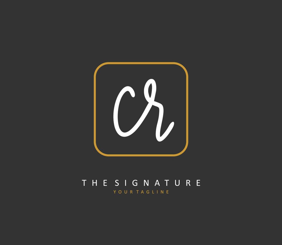 CR Initial letter handwriting and  signature logo. A concept handwriting initial logo with template element. vector