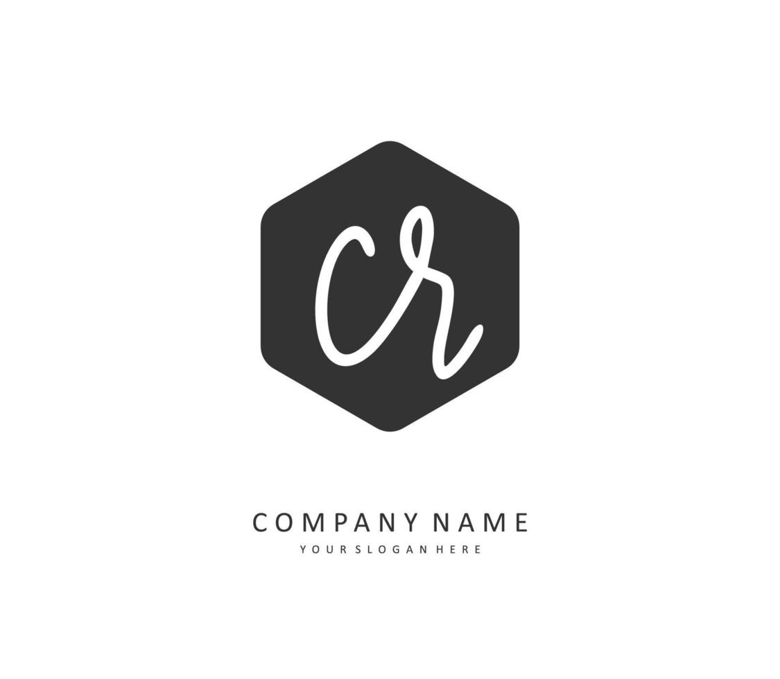 CR Initial letter handwriting and  signature logo. A concept handwriting initial logo with template element. vector