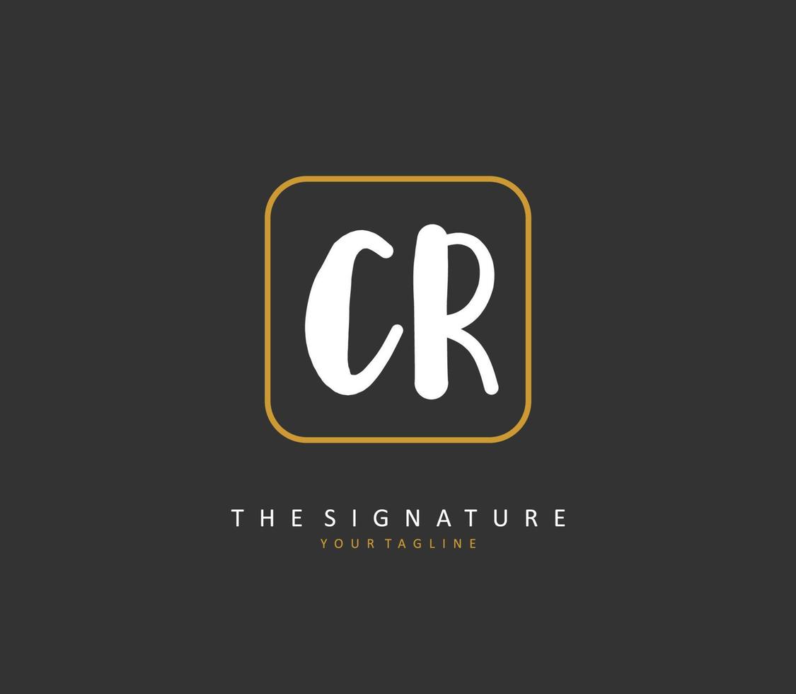 CR Initial letter handwriting and  signature logo. A concept handwriting initial logo with template element. vector