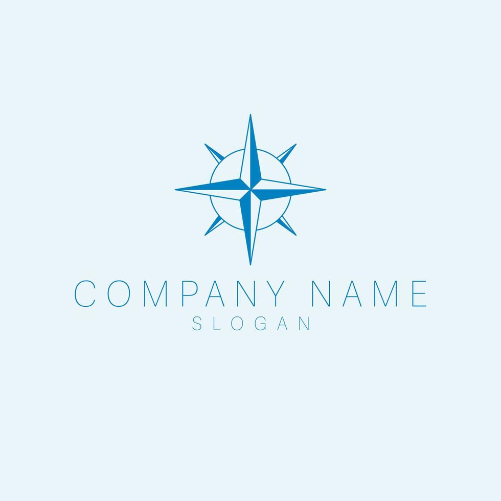 Compass brand logo design. Marine symbol logotype. Travel navigation logo template. vector