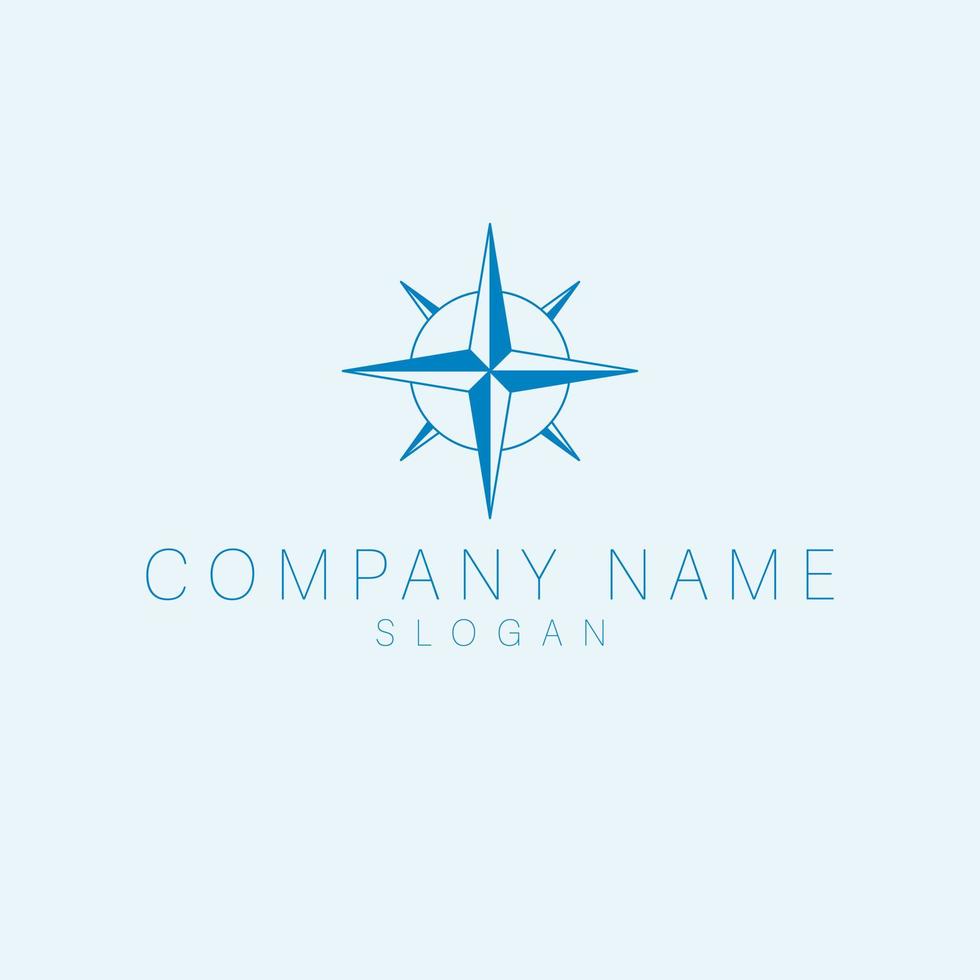 Compass brand logo design. Marine symbol logotype. Travel navigation logo template. vector