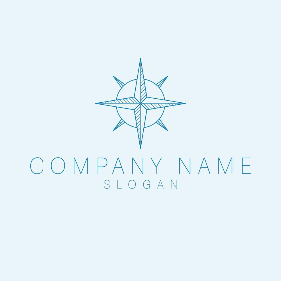 Brújula marca logo diseño. marina símbolo logotipo viaje navegación logo modelo. vector