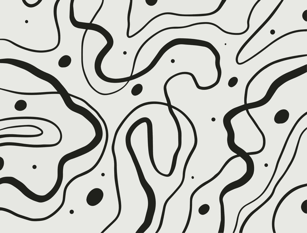 Abstract wave lines hand drawn black color elements set. vector