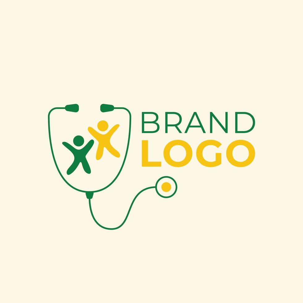 pediátrico marca logo diseño. médico logotipo hospital equipo logo modelo. vector