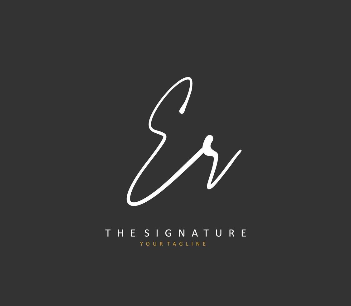 ER Initial letter handwriting and  signature logo. A concept handwriting initial logo with template element. vector