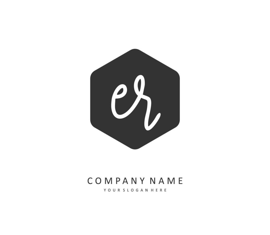 er inicial letra escritura y firma logo. un concepto escritura inicial logo con modelo elemento. vector