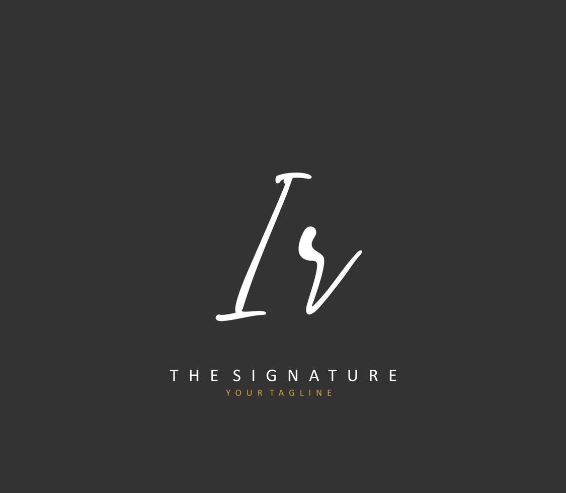 IR Initial letter handwriting and  signature logo. A concept handwriting initial logo with template element. vector
