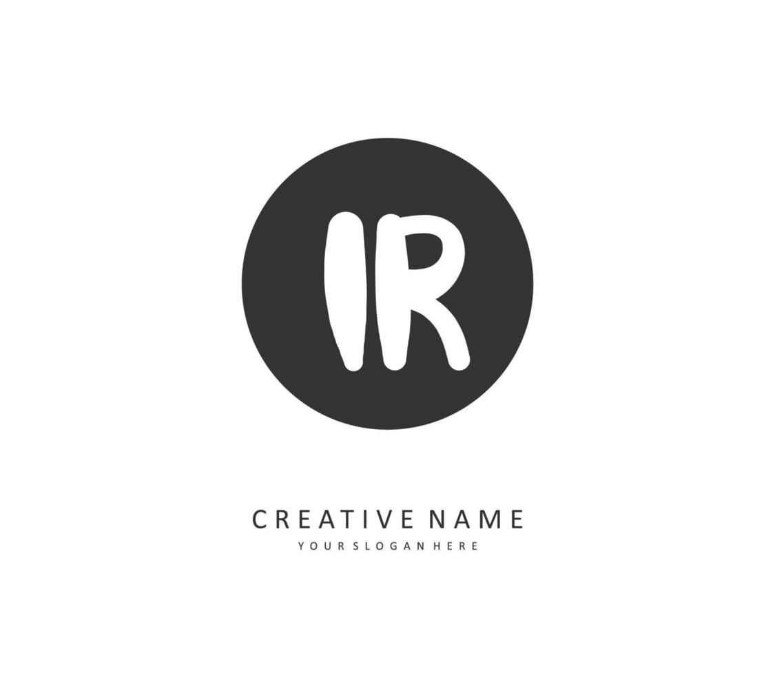 IR Initial letter handwriting and  signature logo. A concept handwriting initial logo with template element. vector