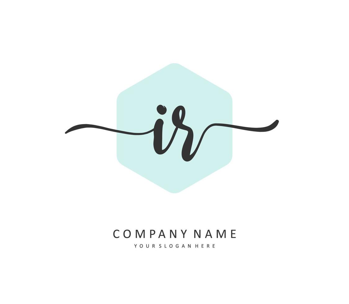 ir inicial letra escritura y firma logo. un concepto escritura inicial logo con modelo elemento. vector