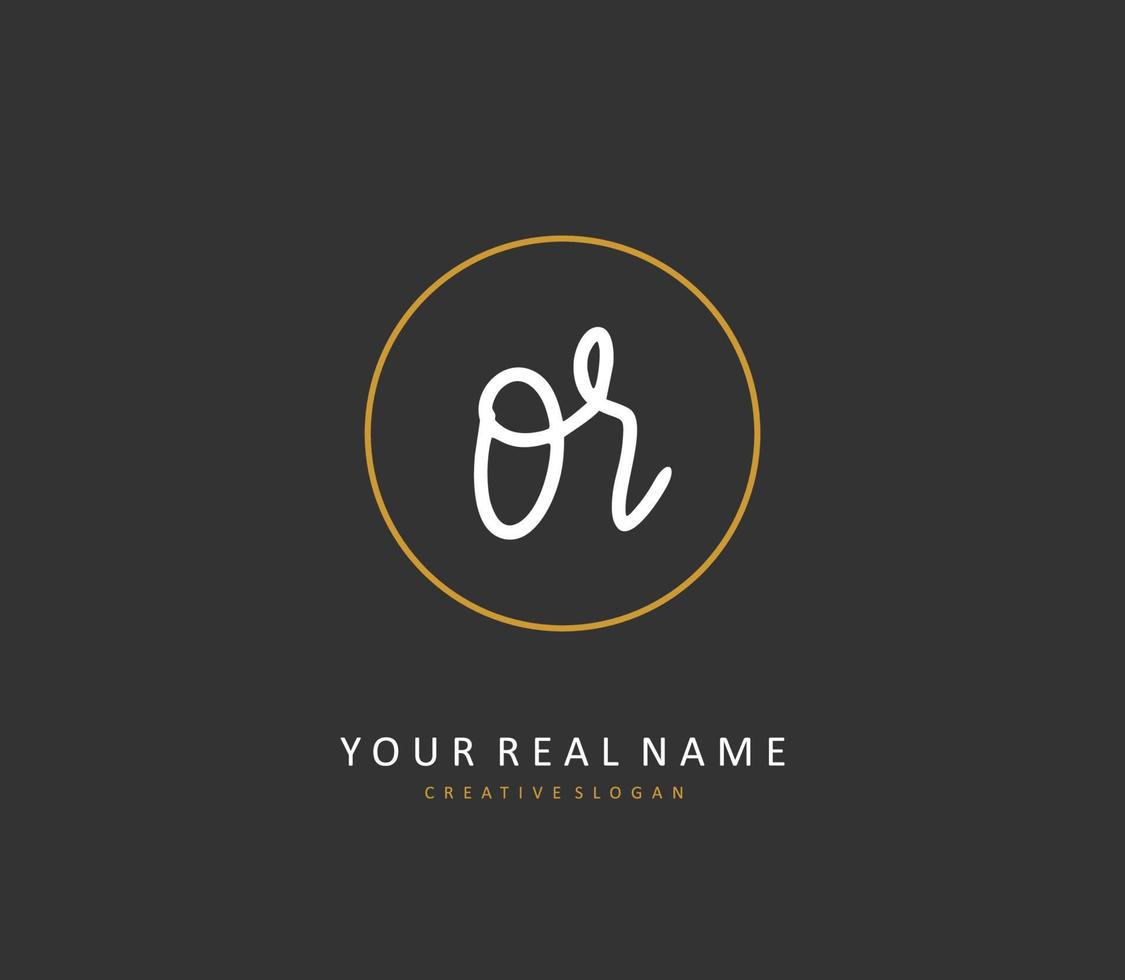 OR Initial letter handwriting and  signature logo. A concept handwriting initial logo with template element. vector