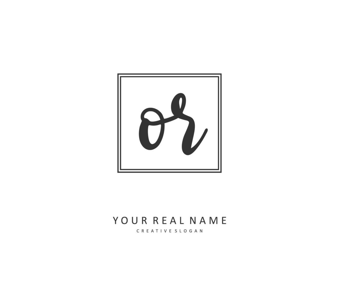 OR Initial letter handwriting and  signature logo. A concept handwriting initial logo with template element. vector