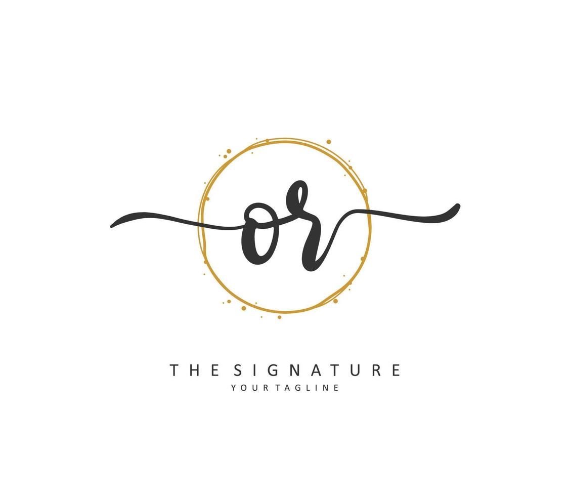 OR Initial letter handwriting and  signature logo. A concept handwriting initial logo with template element. vector