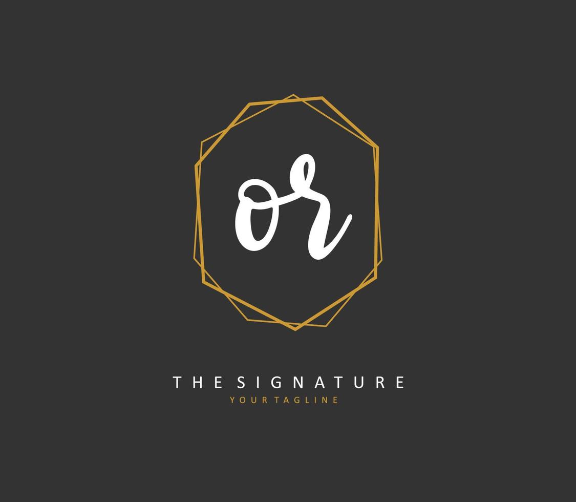 OR Initial letter handwriting and  signature logo. A concept handwriting initial logo with template element. vector