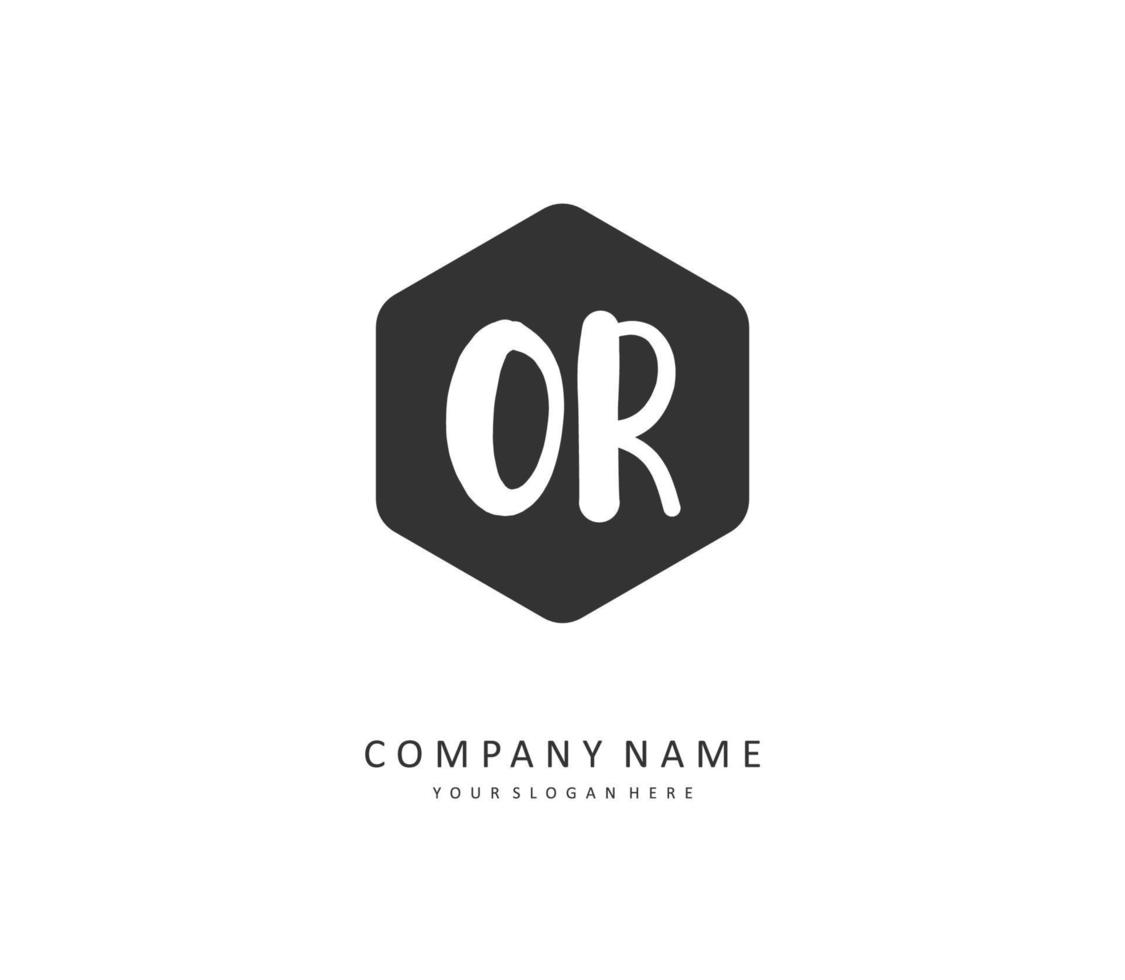 OR Initial letter handwriting and  signature logo. A concept handwriting initial logo with template element. vector