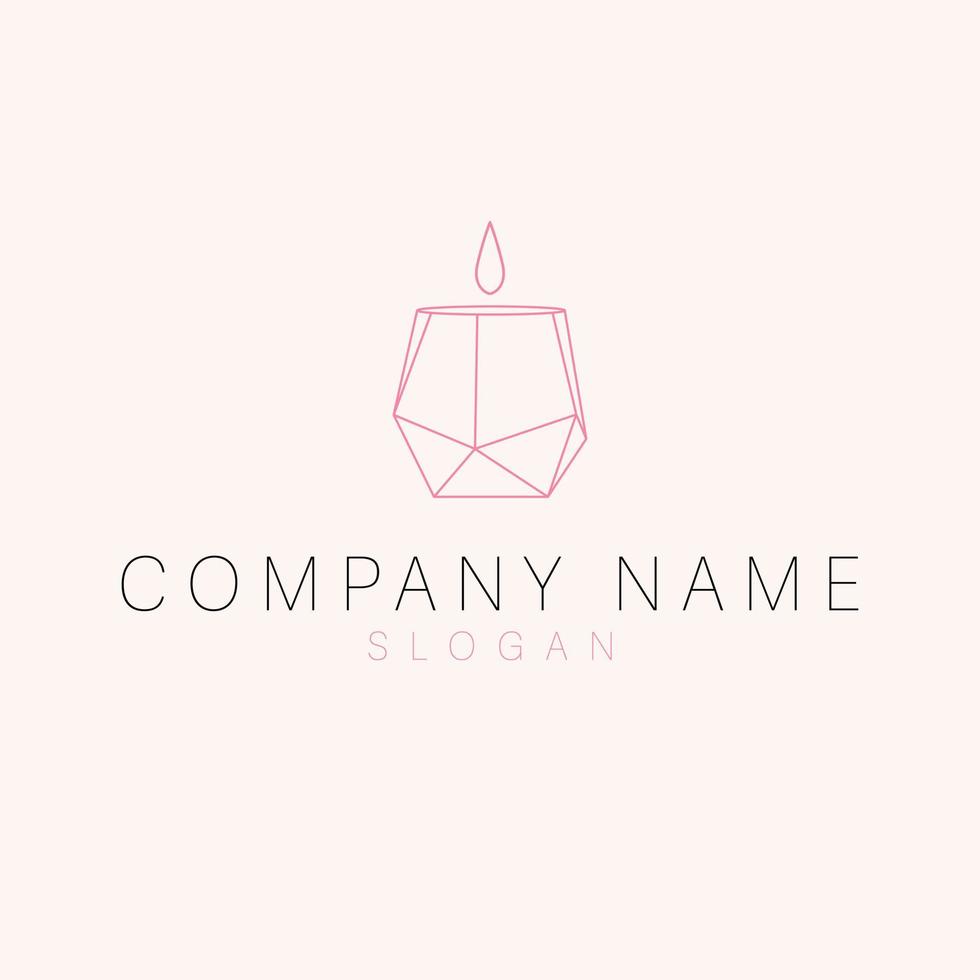 Candle brand logo design. Modern candle logotype. Elegant logo template. vector