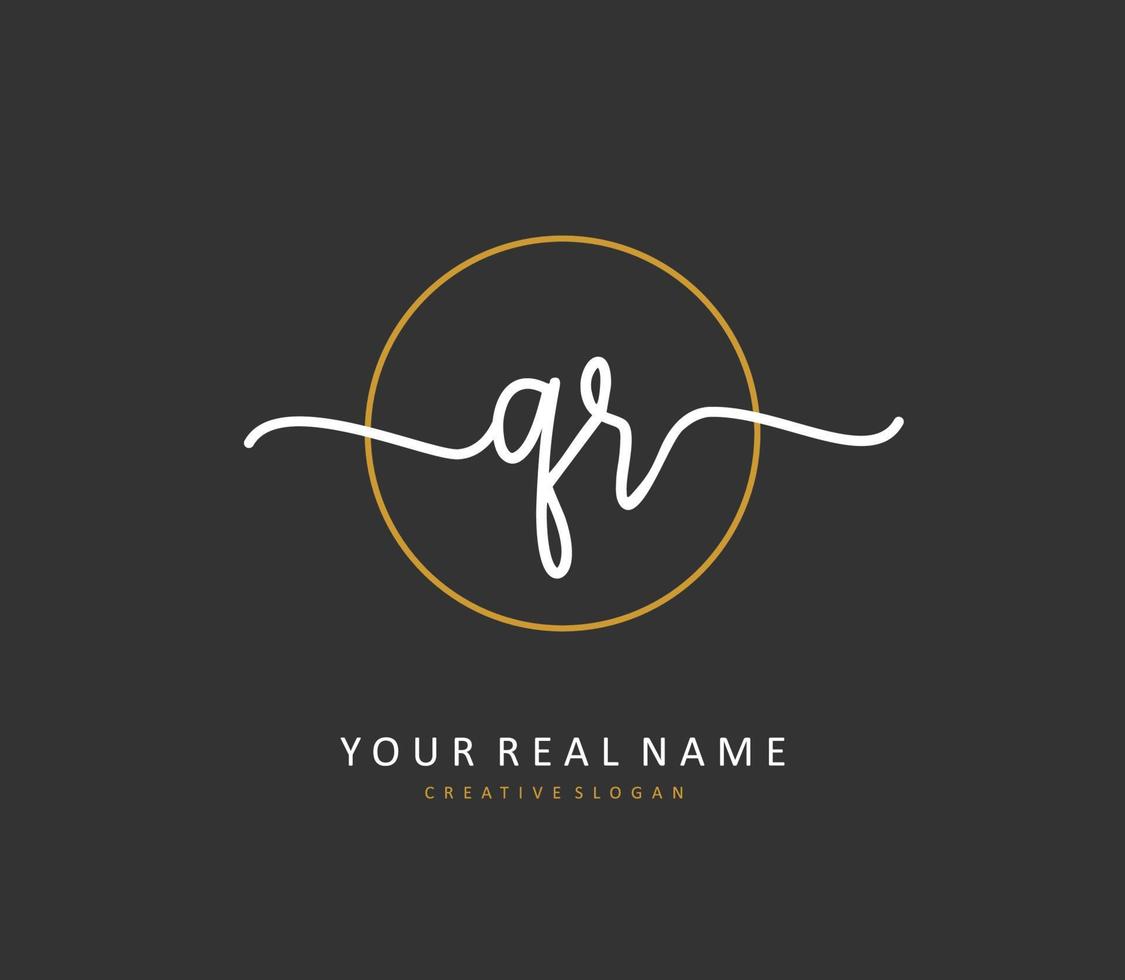 QR Initial letter handwriting and  signature logo. A concept handwriting initial logo with template element. vector