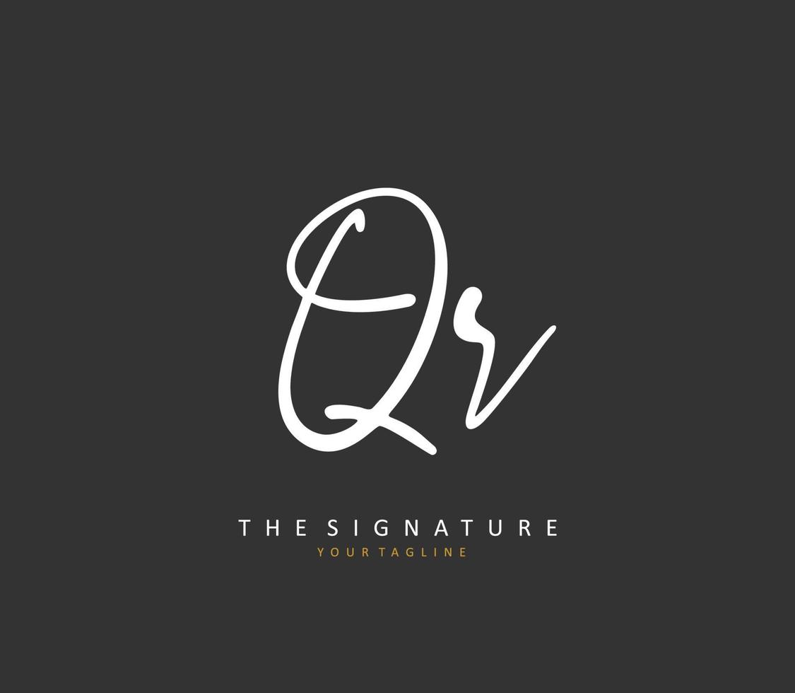QR Initial letter handwriting and  signature logo. A concept handwriting initial logo with template element. vector