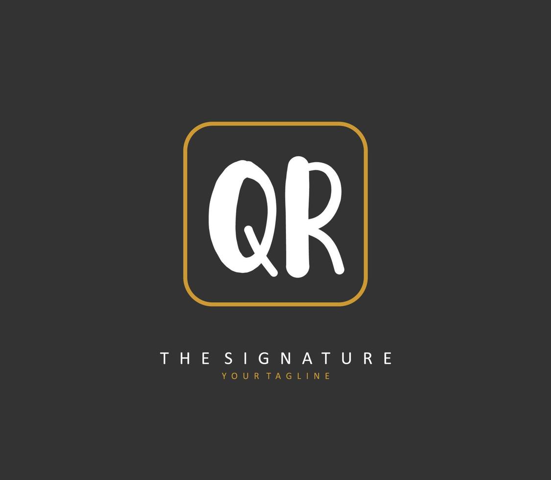 QR Initial letter handwriting and  signature logo. A concept handwriting initial logo with template element. vector