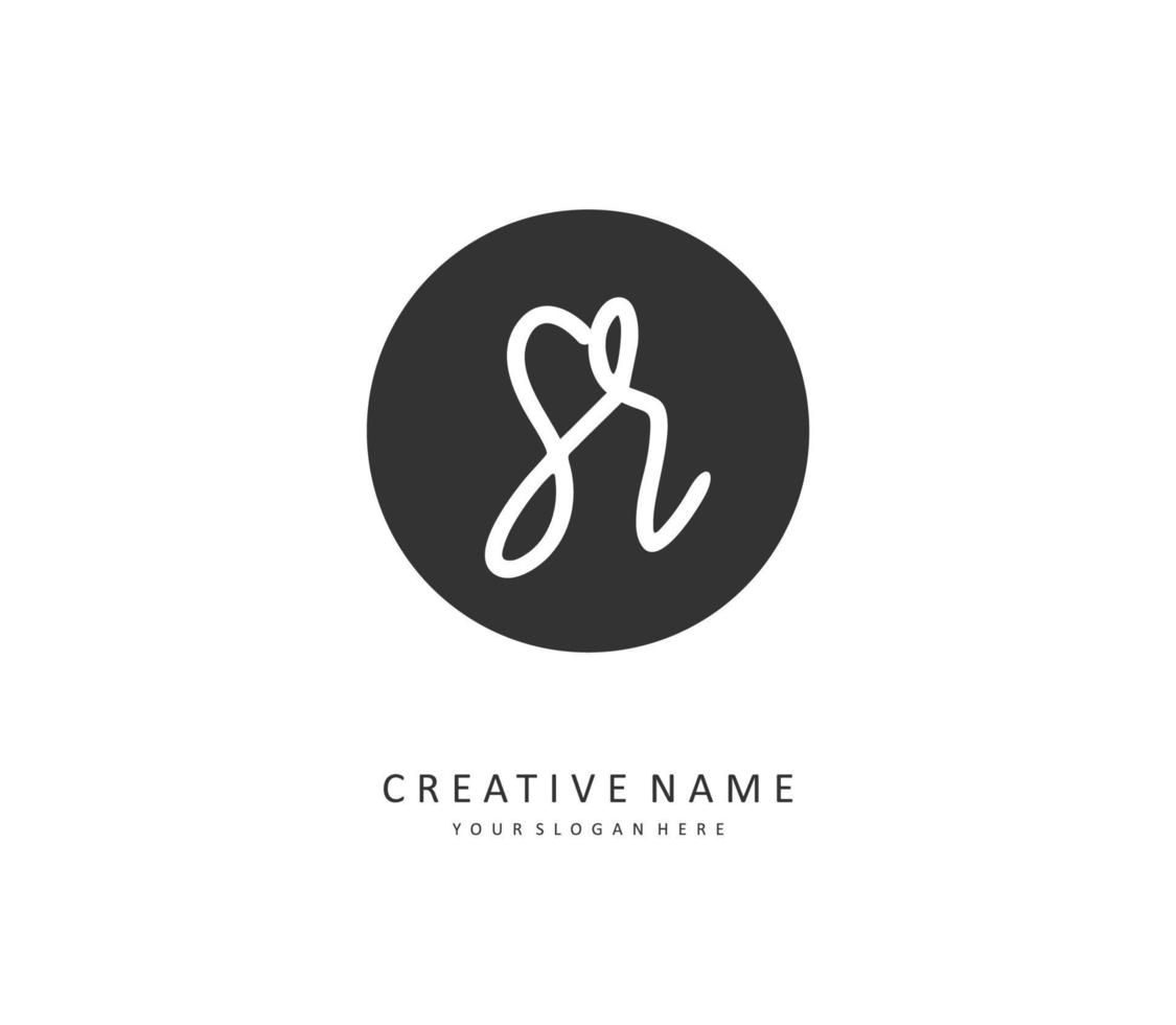 SR Initial letter handwriting and  signature logo. A concept handwriting initial logo with template element. vector